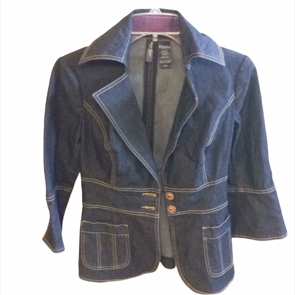 Bisou Bisou Jeans Jacket Womens Size XS Blue